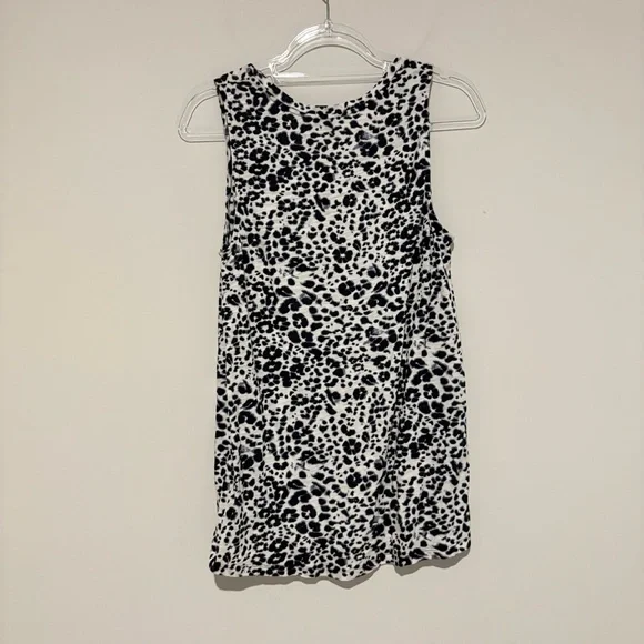 Express animal cheetah print sleeveless tank top grey black size medium - Picture 2 of 4